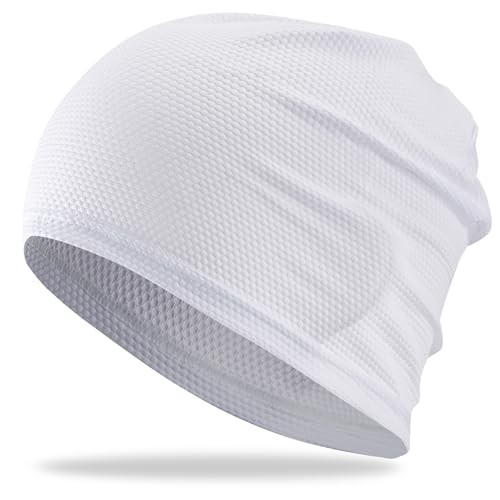 Cooling Skull Caps for Men Women-Thin Breathable Mesh Beanie Running 1pcs-white