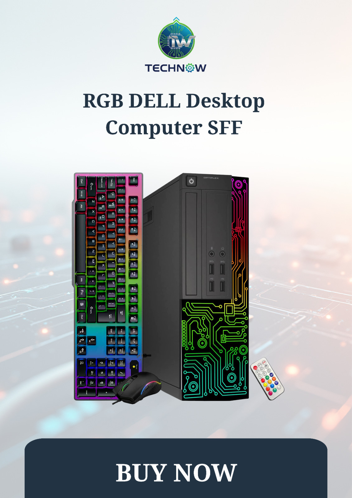 RGB DELL Desktop Computer SFF Intel i5-6500 PC 16GB 512 SSD Windows 11 pro Wi-Fi
