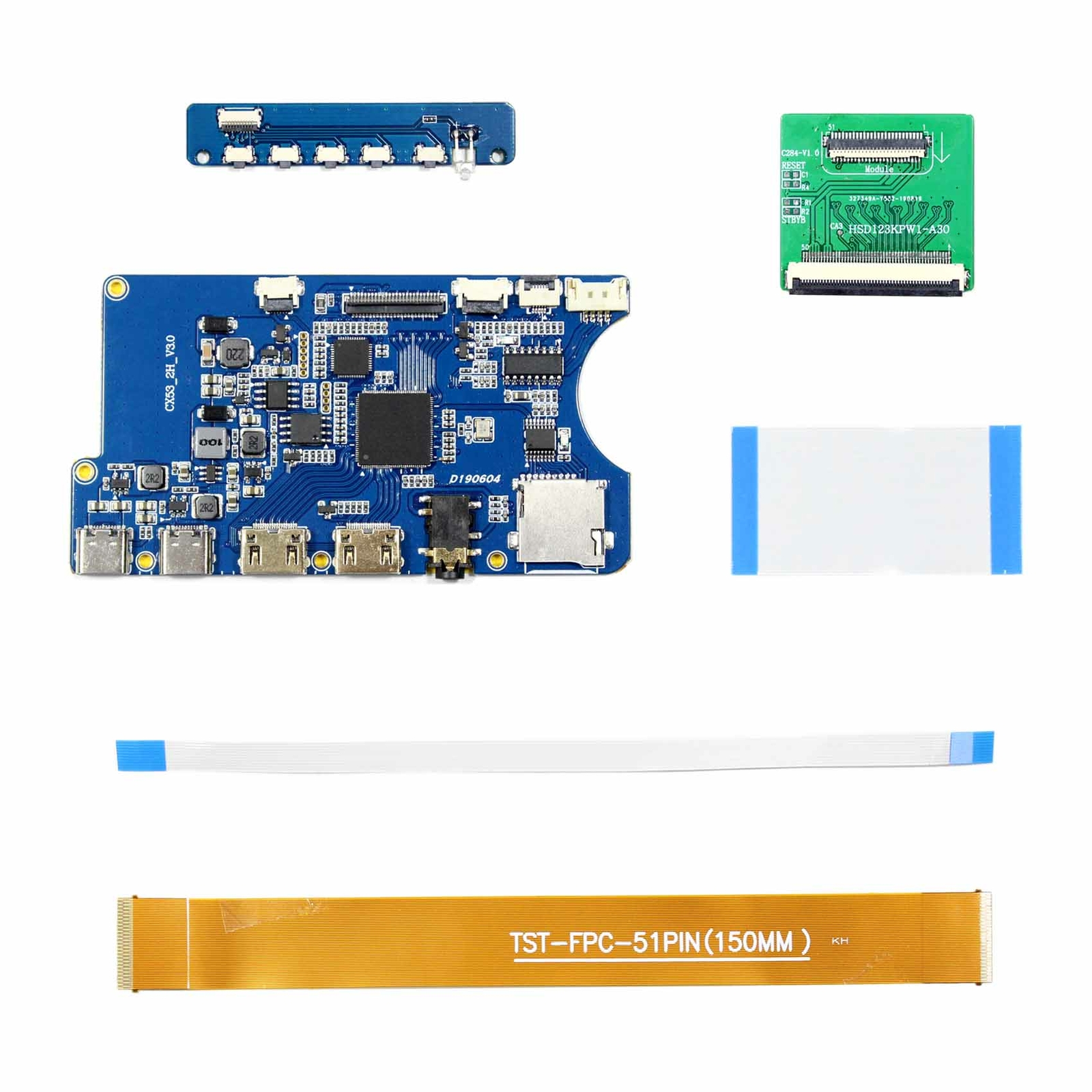 HD MI Type C TF LCD Controller Board For 12.3in HSD123KPW1 1920x720 LCD Screen