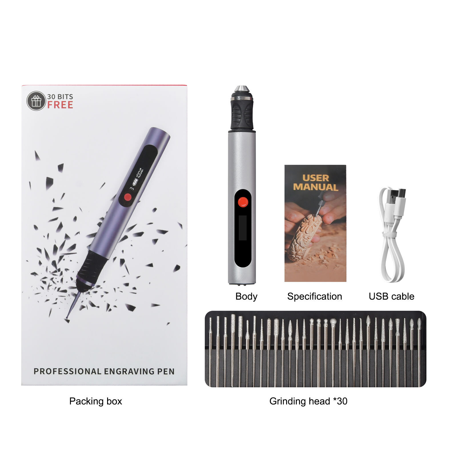 Mini Electric Grinding Pen Rotary Drill Grinder Cordless USB Engraving DIY Tools
