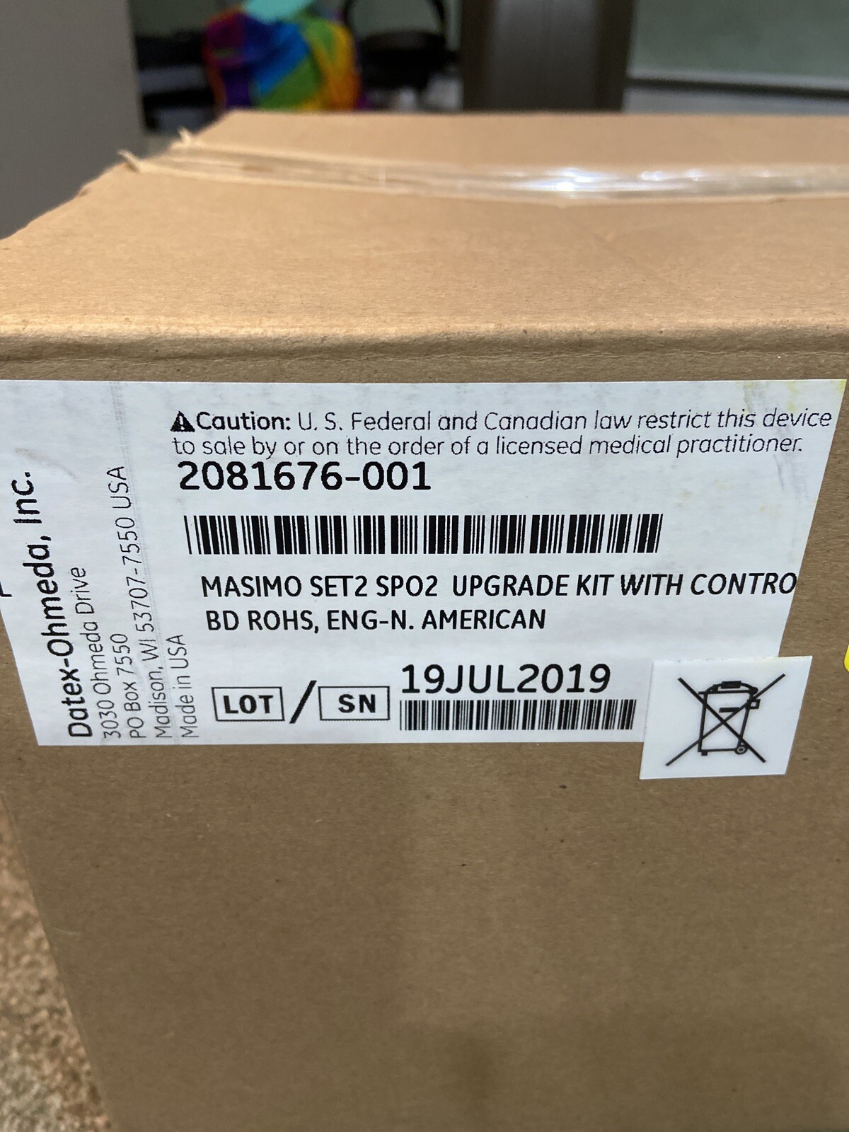 GE MSIT MASIMO SET2 SPO2 UPGRADE KIT WITH CONTROL BOARD 2081676-001 MSRP: $1663