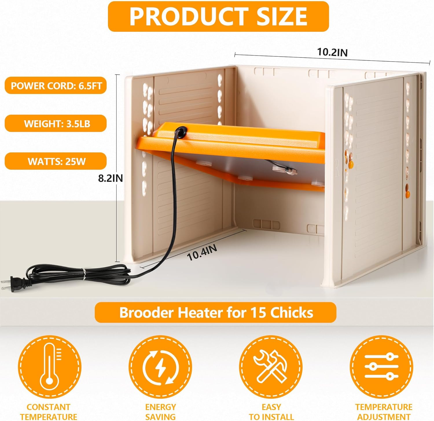 Chick Brooder, Chicken Brooder Heating Plate for Chicks with Adjustable Height a