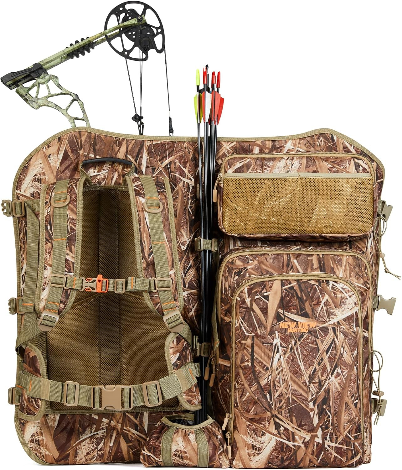 Bow Hunting Backpack with Bow Holder, Camo Hunting Backpacks for Men, Large Sadd