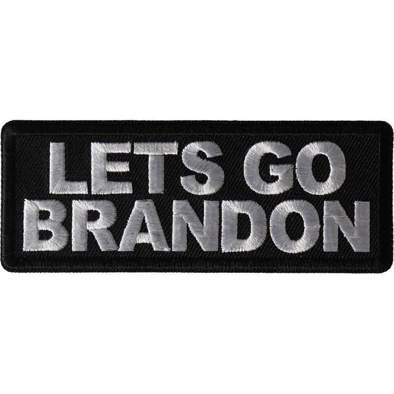 Embroidered Patch (Iron-On), Let's Go Brandon FJB Anti Joe Biden, 4" x 1.5"