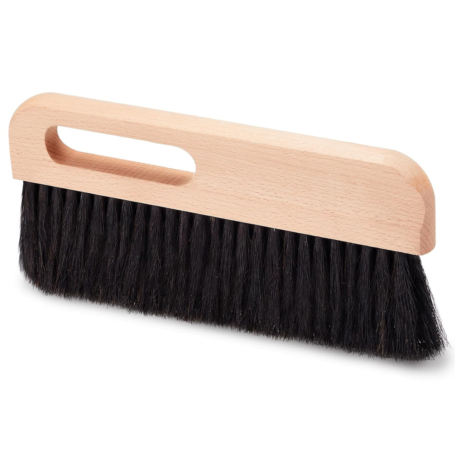 1 Pcs Concrete Brush Horsehair Bristles, 12 Inch Length Masonry Brush Wood Backe