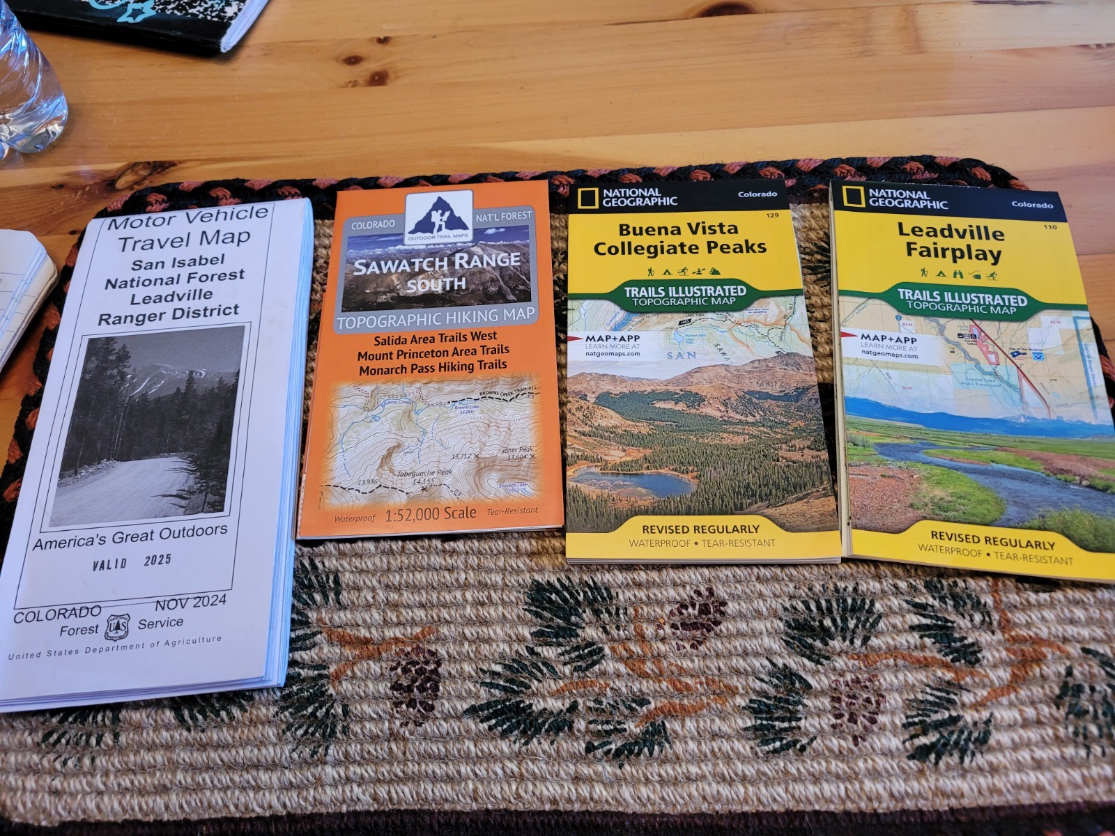 Lot of 4, National Geographic/Waterproof Maps of Colorado Mountain Areas