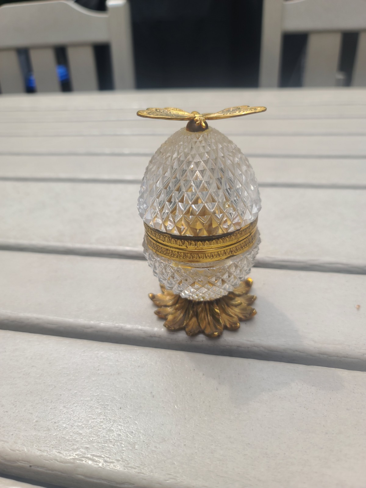 Rare Pairpoint Cut Glass Cigarette Lighter Holder,  Made in Spain