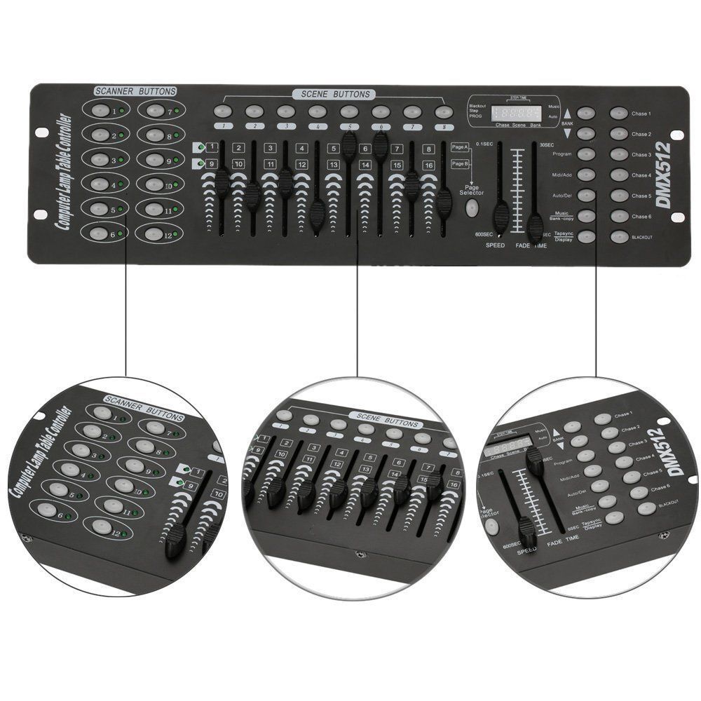 DMX 192 Channel Operator Console Controller Lighting Mixer Board For Stage Light