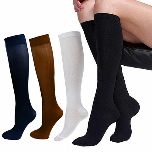 (4 Pairs) Knee High 15-20mmHg Compression Graduated Support Socks Men's Women's