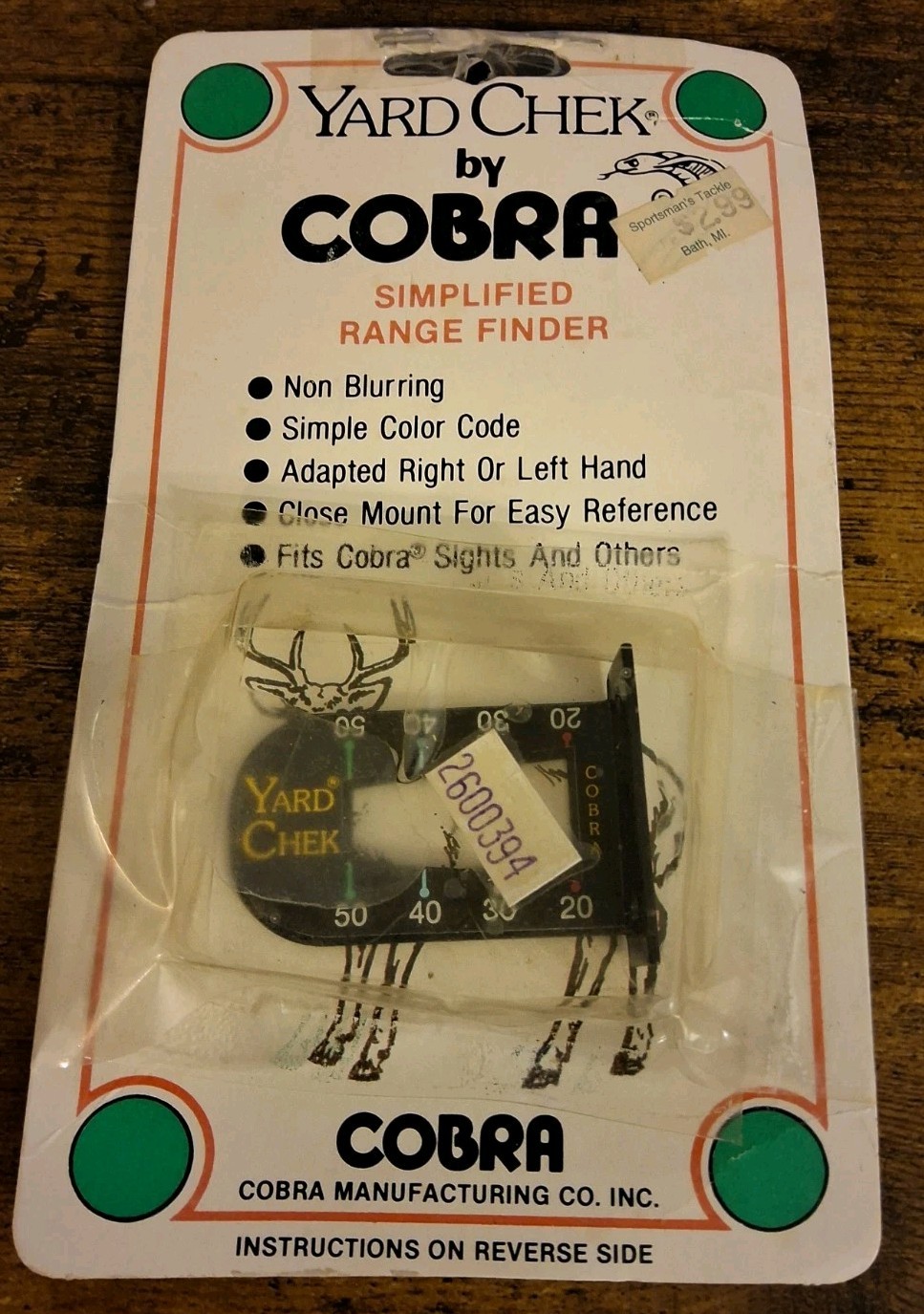 Cobra C-026 Yard Check Simplified Range Finder Made In USA