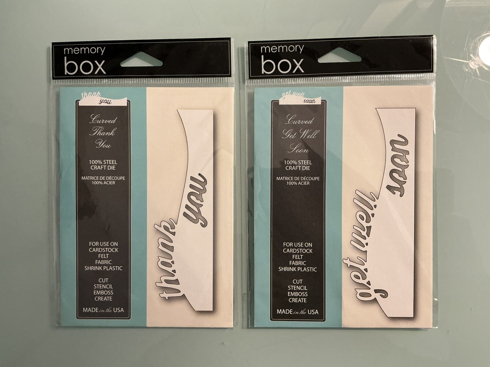 Memory Box “Curved” Thank You & Get Well Soon Cutting Dies Bundle (New)