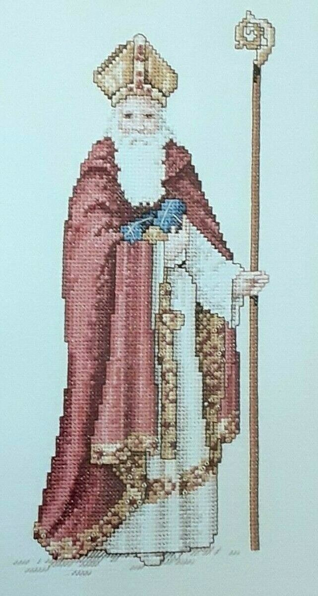 Cross Stitch Pattern Christmas Saint Nicholas of Myra Designer Carol Emmer Vtg