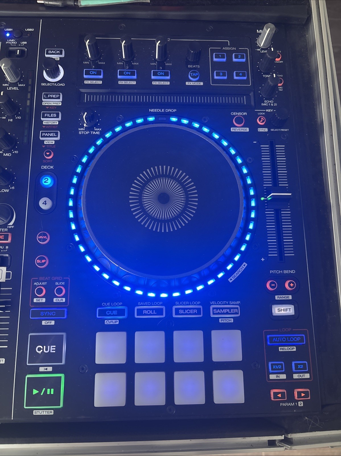 Denon MC7000 4-Channel DJ Controller Digital Mixer Dual USB PRO X FLIGHT Case