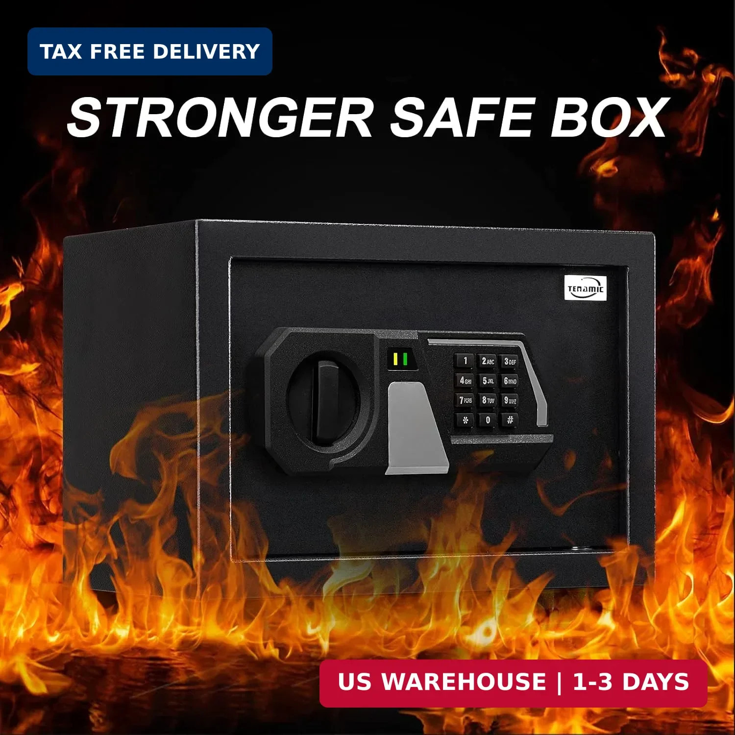 Fireproof Safe Box 0.8 Cuft Electronic Digital Security Box, Keypad Smal