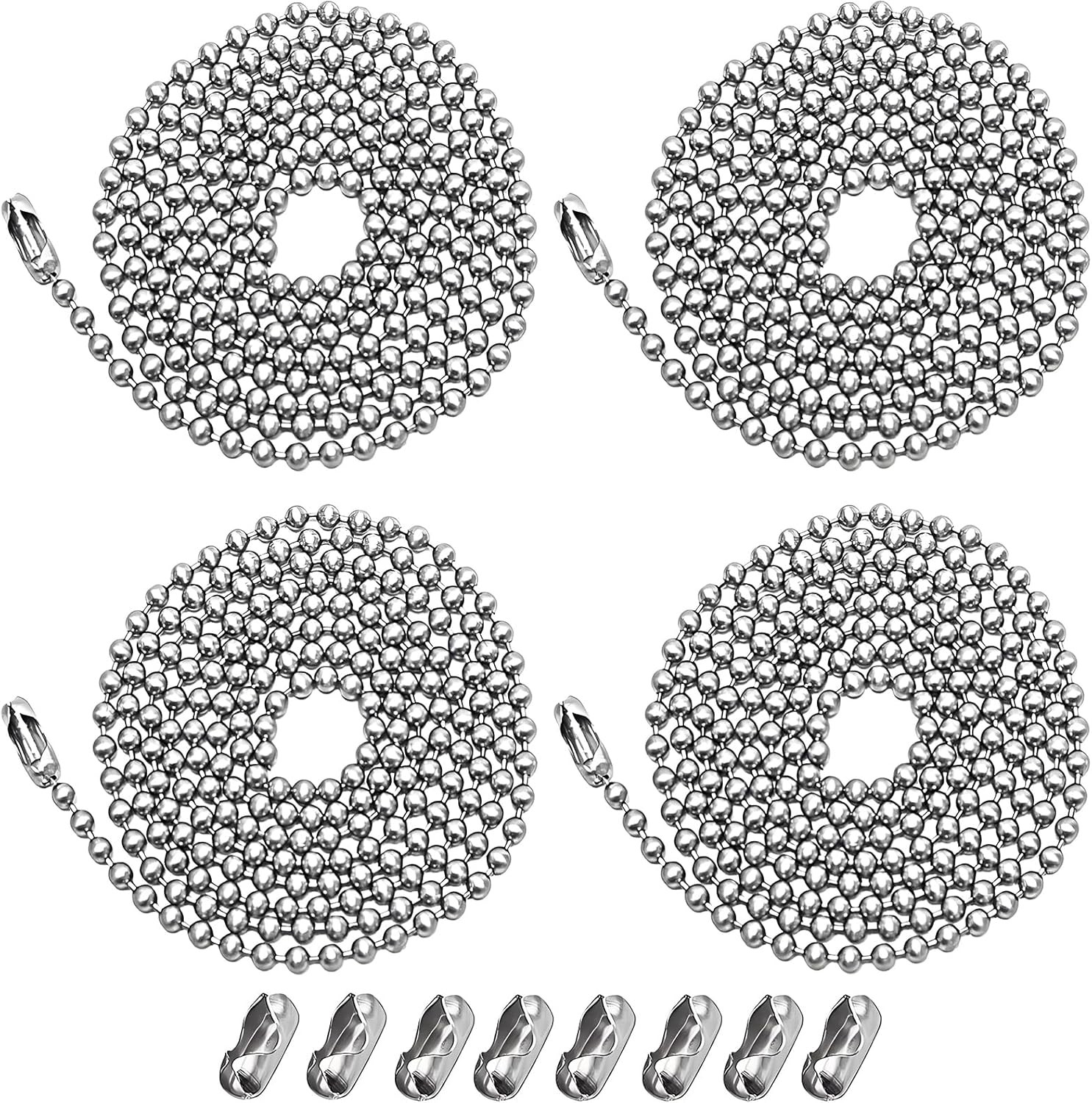 4 Pack Ceiling Fan Pull Chain Extender,Each Chain Length 39-Inch(1 Meter) with 8