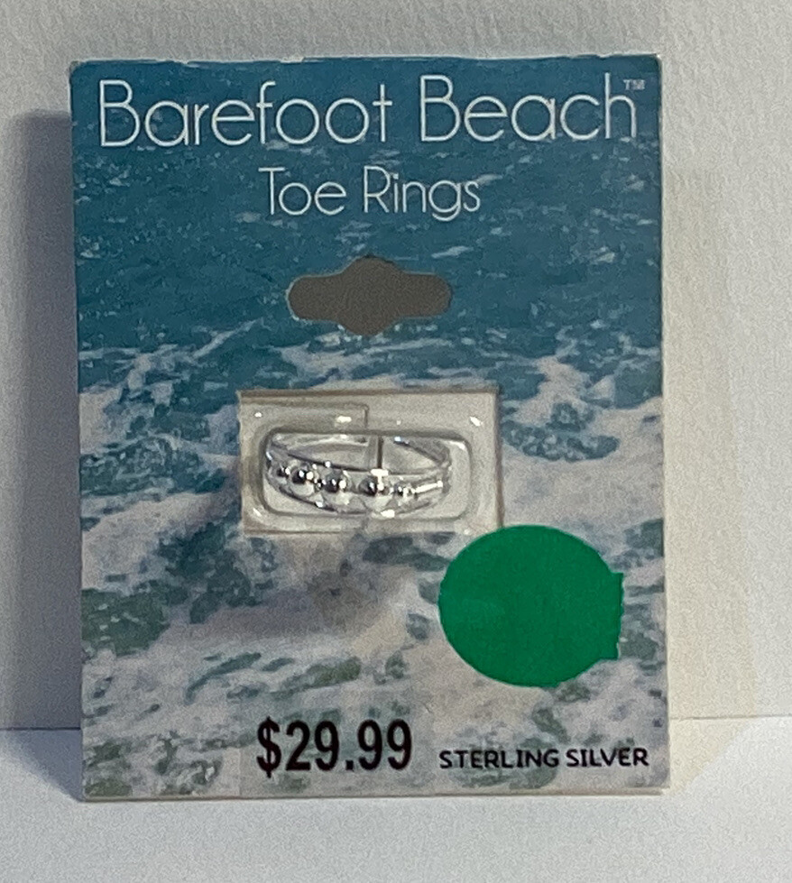 Barefoot Beach Sterling Silver 5 Bead Toe Ring New