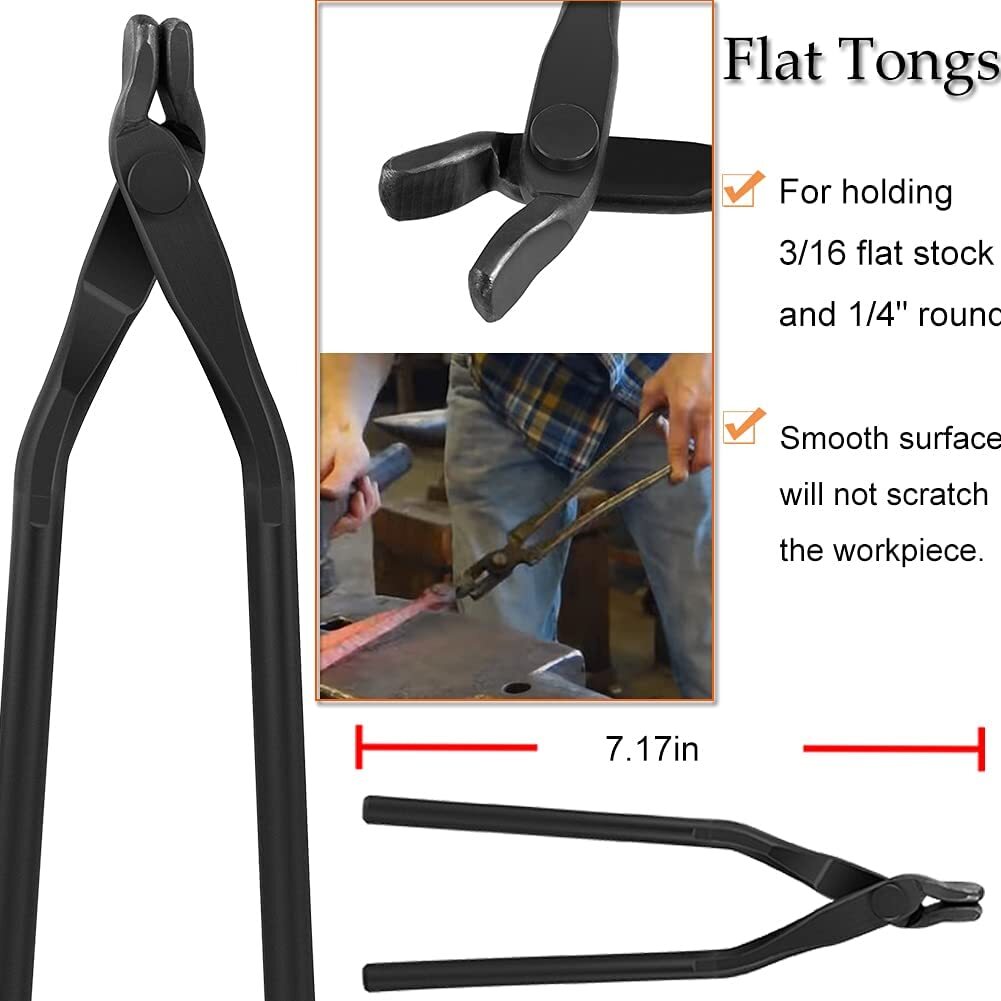 8Pcs Blacksmith Tongs Expert Replacement Tongs/Blacksmith Starter Tool Hook Jig