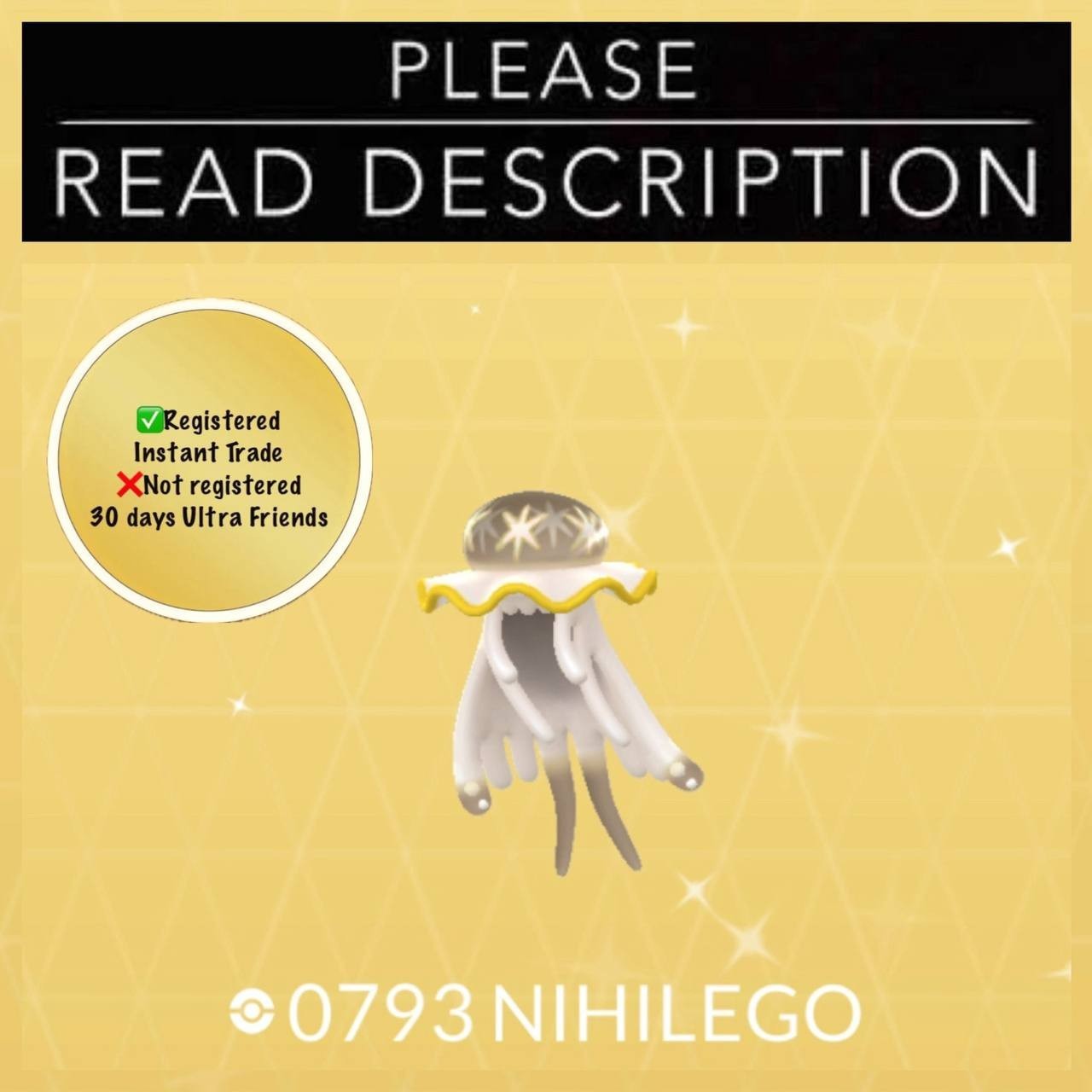 Shiny Nihilego (Instant registered or 30 days Ultra Friends) - Pokémon Go