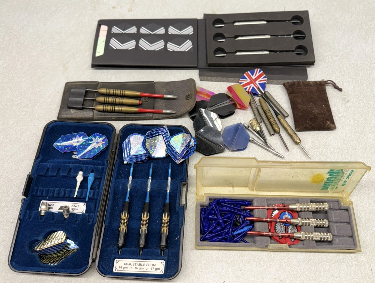 Lot Darts Parts Steel Soft Tip Tips Shafts Vintage Ebony Star Bobcat Adjustable