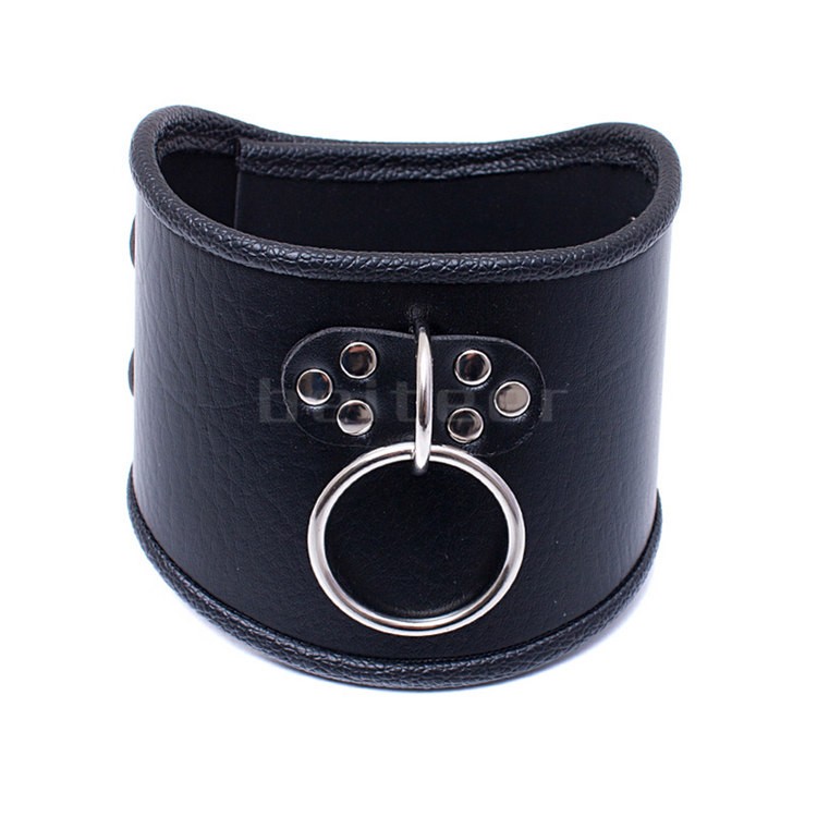 PU Leather Neck Collar Cuffs Locking Posture Strict Bondage Corset Slave Cosplay