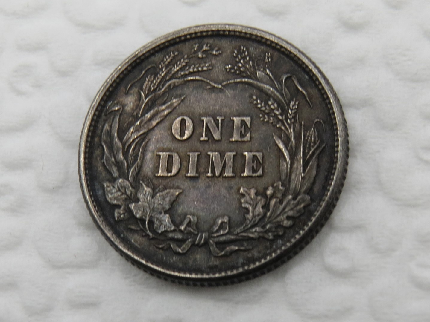 1892 P Barber Dime - AU - Beautiful Dark Toning - Sharp Strike