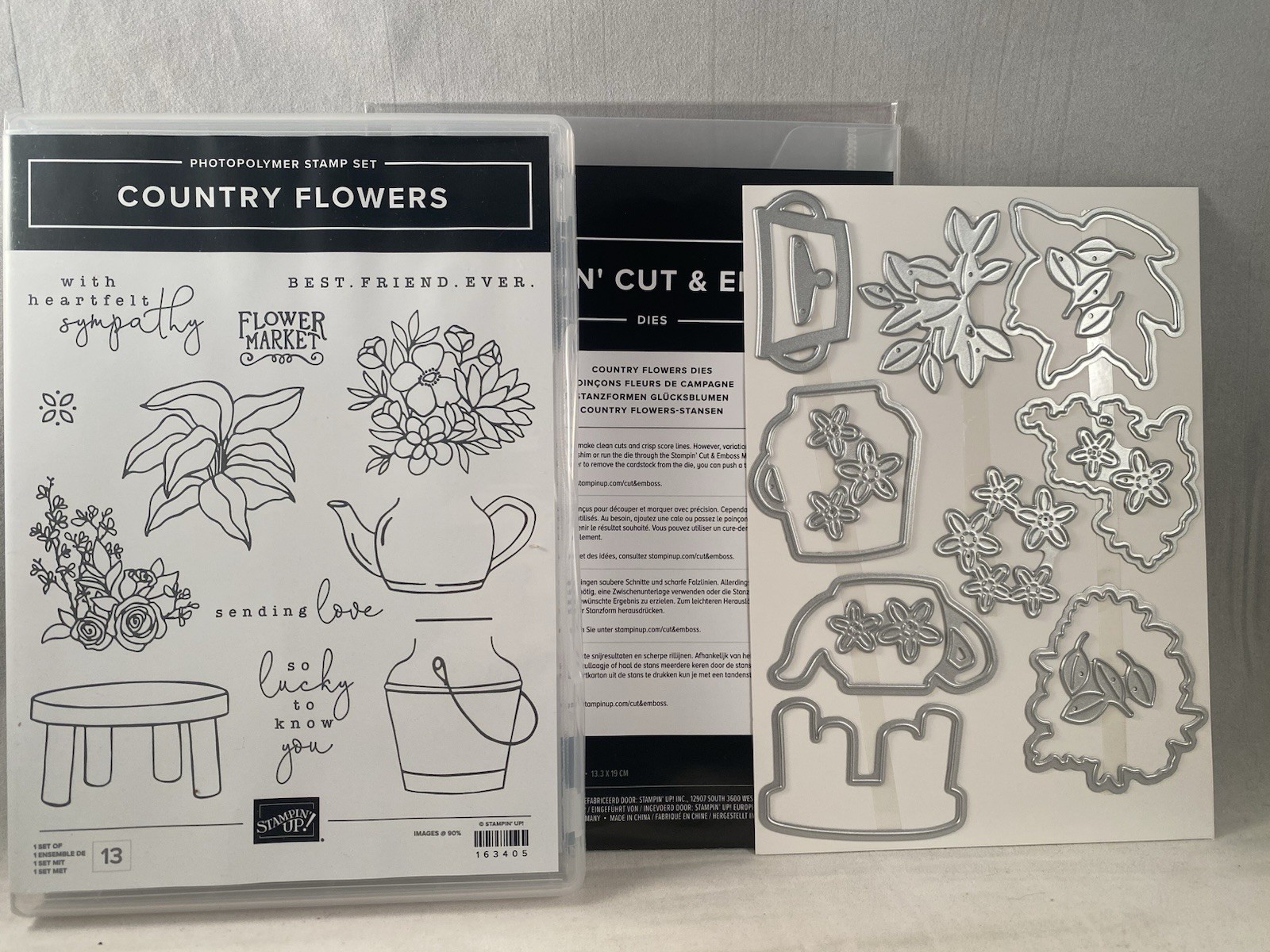 COUNTRY FLOWERS Stamp Set & Dies Stampin Up Stool Sympathy Friend Lucky 2508