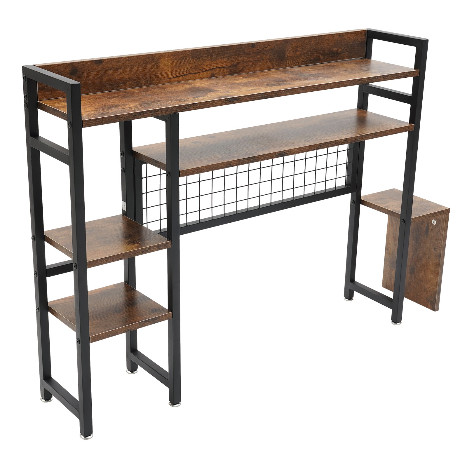 Rustic Desktop Bookshelf Multipurpose Countertop Display Shelf for Office Home