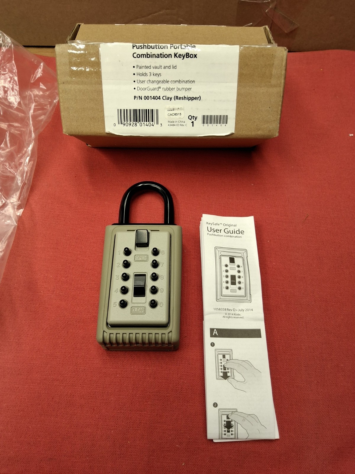 Kidde Access Point Key Safe,3 Key Portable Push Button,001404