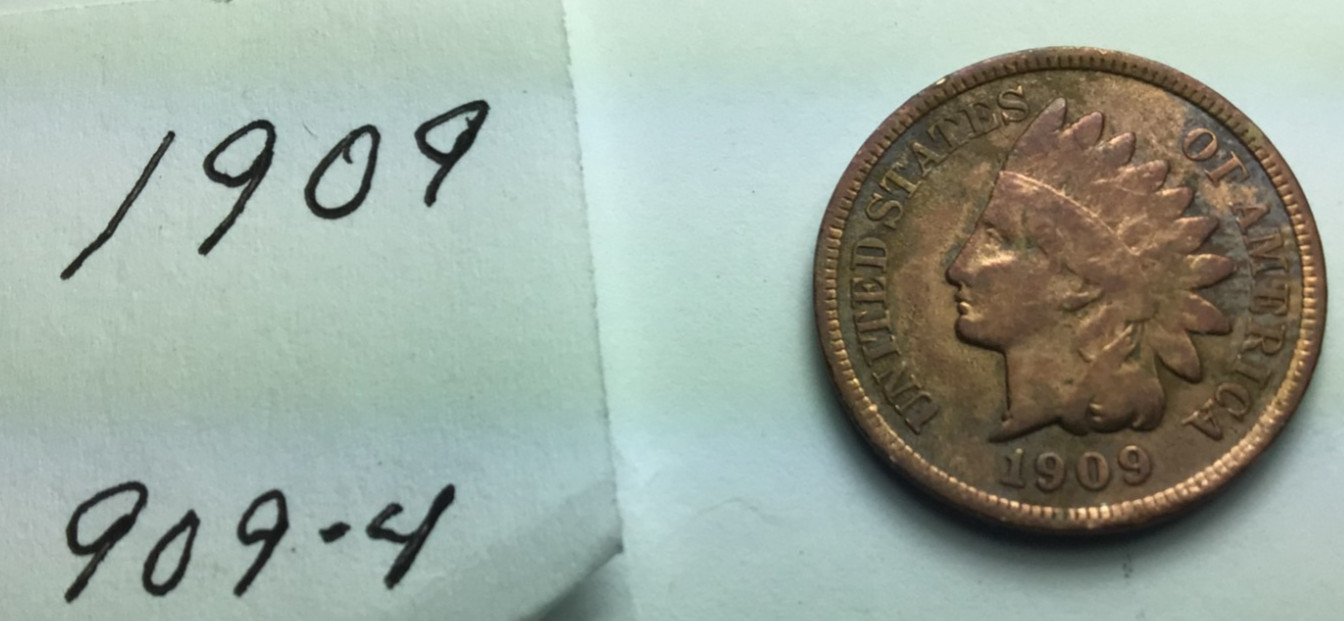 1909 - P Indian Head Penny; Good condition #9094