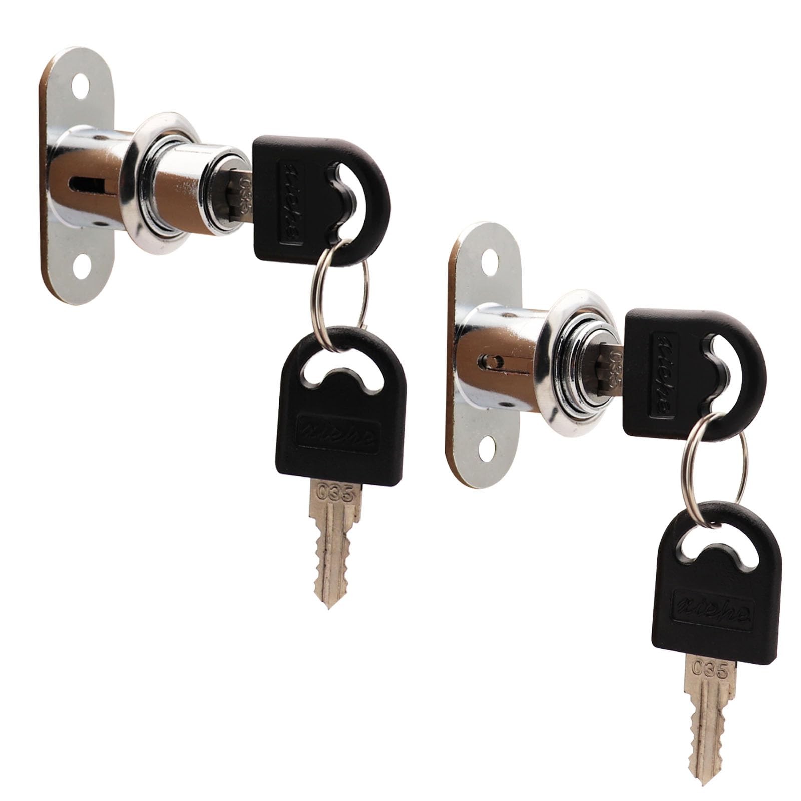 2pcs Push Plunger Lock Drawer Showcase Locks Compatible Desk Wardrobe Furniture