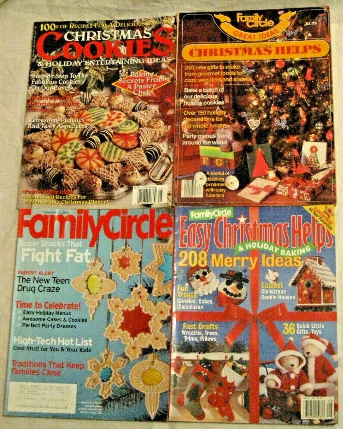 Christmas Magazine Lot of 4 - Country Accents, Family Circle - Holiday Cookies