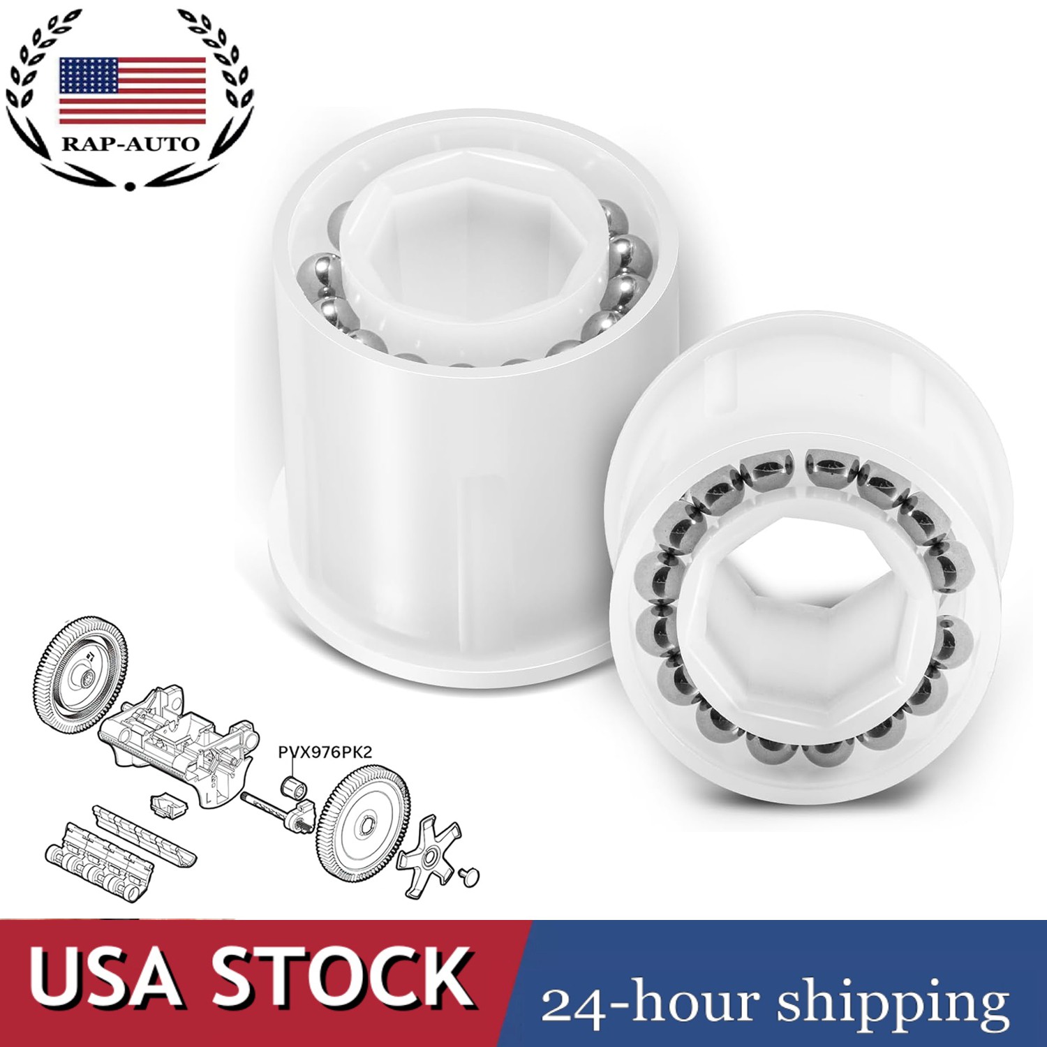 PVX976PK2 Wheel Bearings Repair Kit for Hayward AquaNaut 200/400 Pool Cleaners