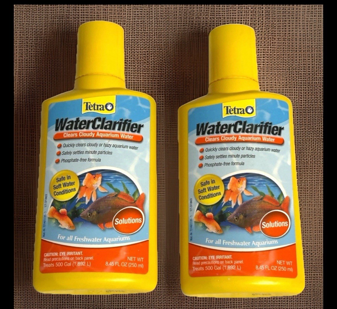 Lot of 2 TETRA Water Clarifier for Freshwater Aquariums Each Treats 500 Gallons