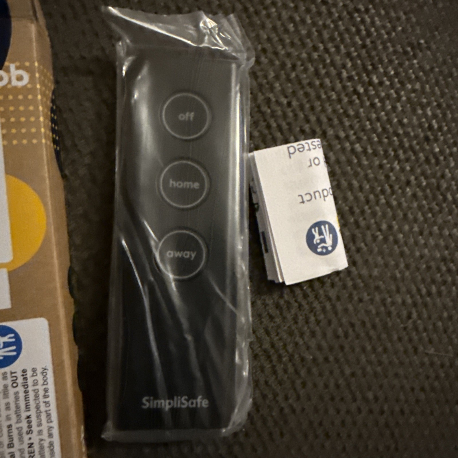 SimpliSafe Key Fob Remote Security System Model KF3B SSKF3 - Black