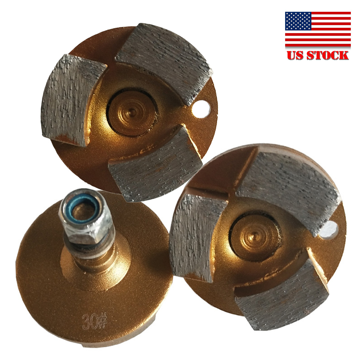3 Pcs Grinding Blades Heads Accessory for 220V Hand-push Concrete Floor Grinder