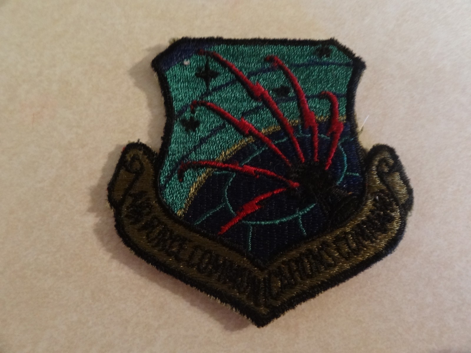 US MILITARY PATCH USAF POCKET AIR FORCE COMMUNICATIONS COMMAND COLORED SEW ON