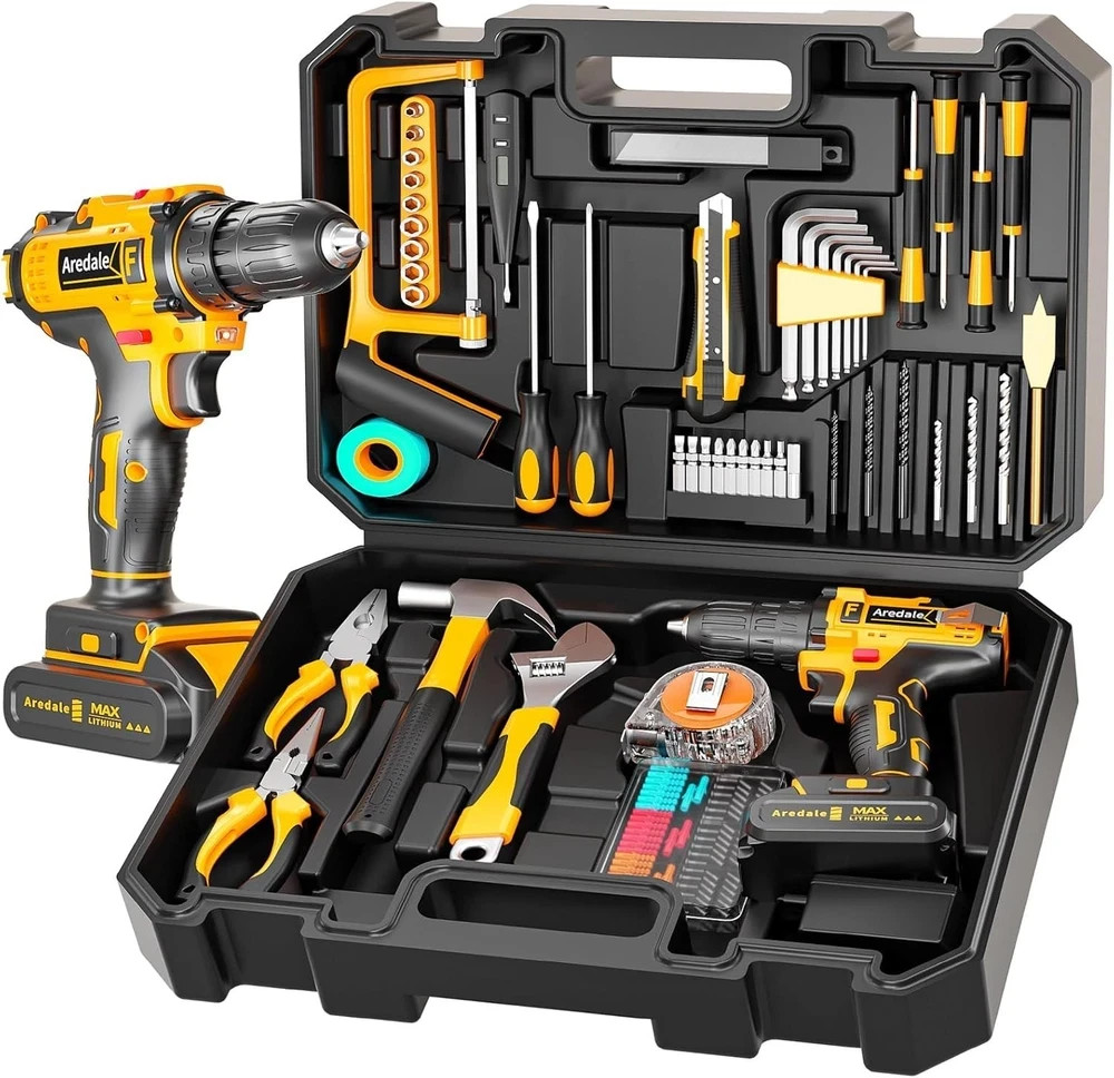 117-Piece Tool Kit with 20V Cordless Drill Mechanic Tool Set for Home & Auto Rep