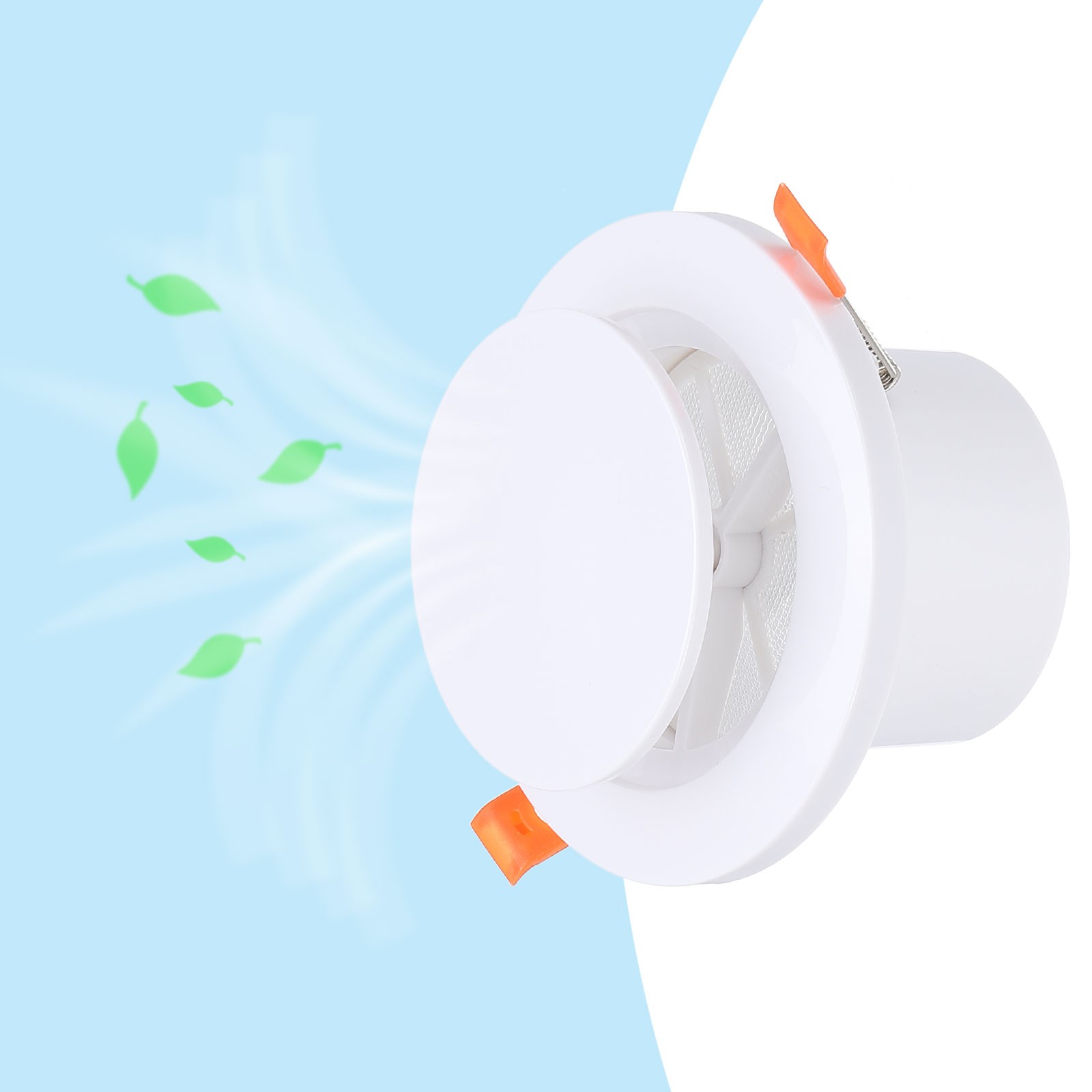 6 Inch Spring Round Air Vent, Adjustable Air Diffuser with Screen Mesh, White