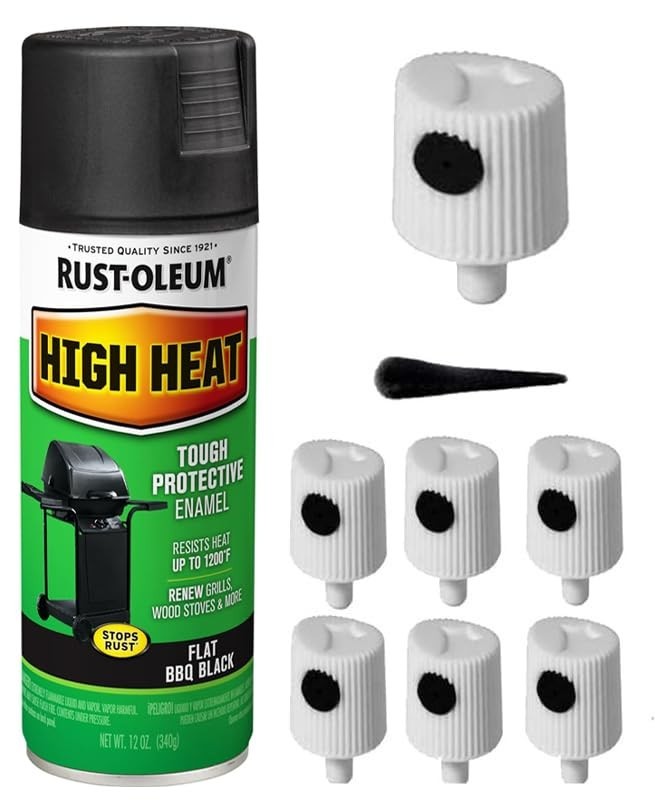 6 Spray NOZZLES for Rust-Oleum High Heat Spray Paint Bar-B-Que Black - NO CAN