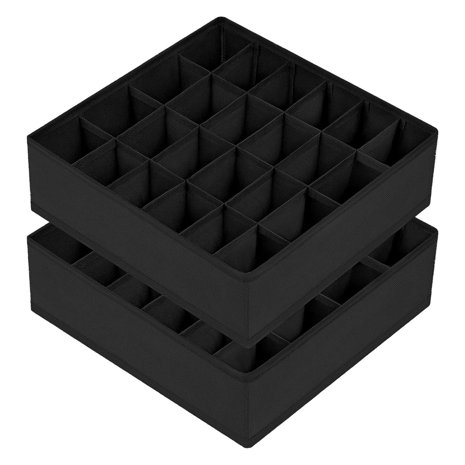 Sock Drawer Organizer Divider 2 Packs Underwear Organizer, 24 Cell Collapsible C