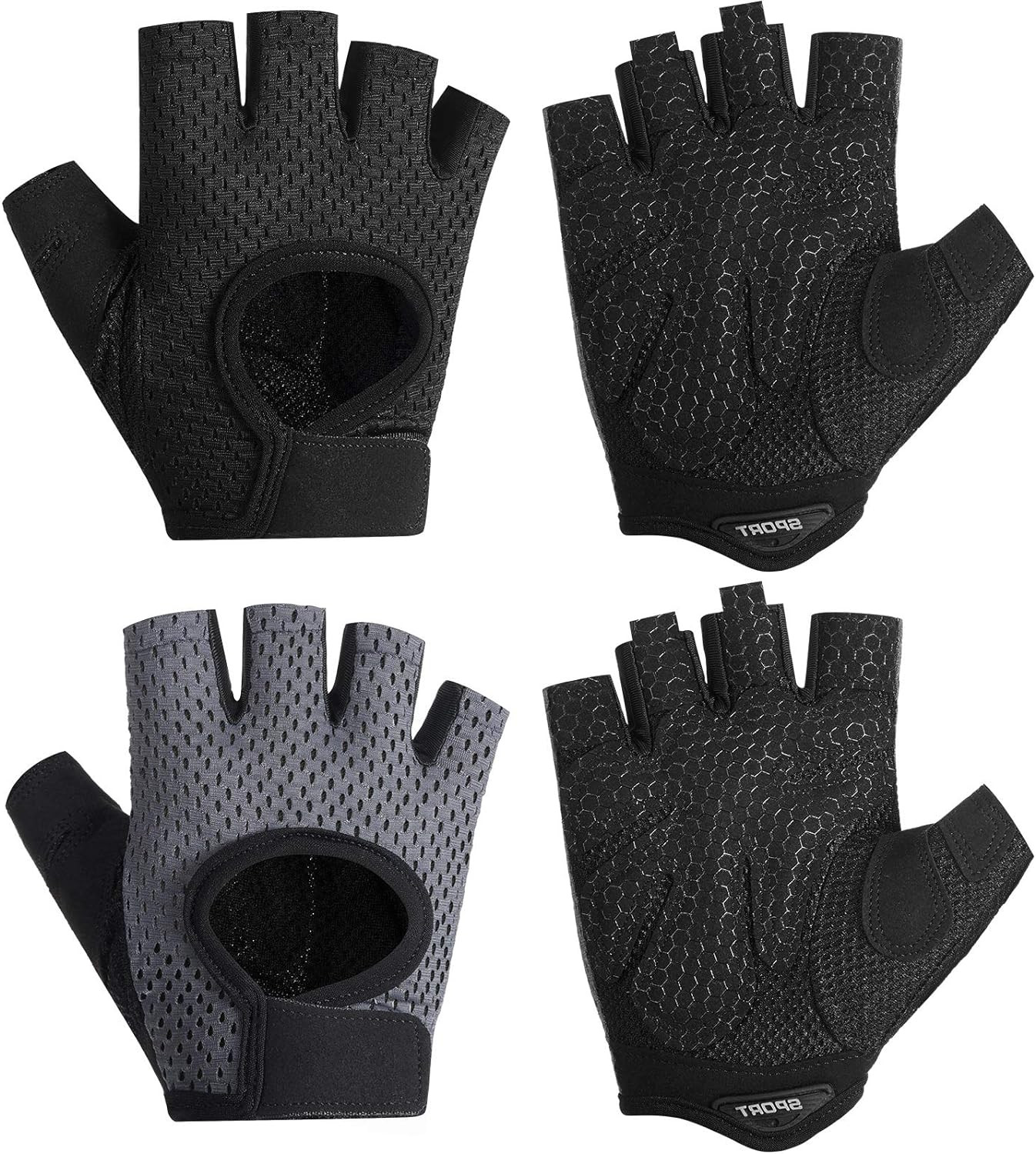 Adjustable Workout Gloves - 2 Pairs for Weightlifting & Fitness, Breathable Desi