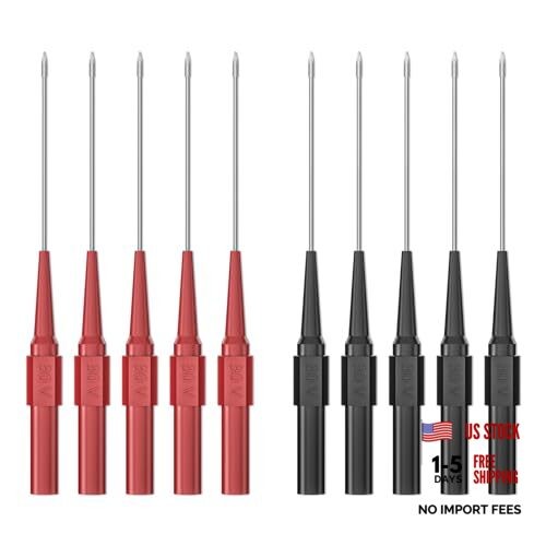 10PCS Back Probe Kit with 4mm Banana Socket (0.7mm Needle) | Non Red-Black