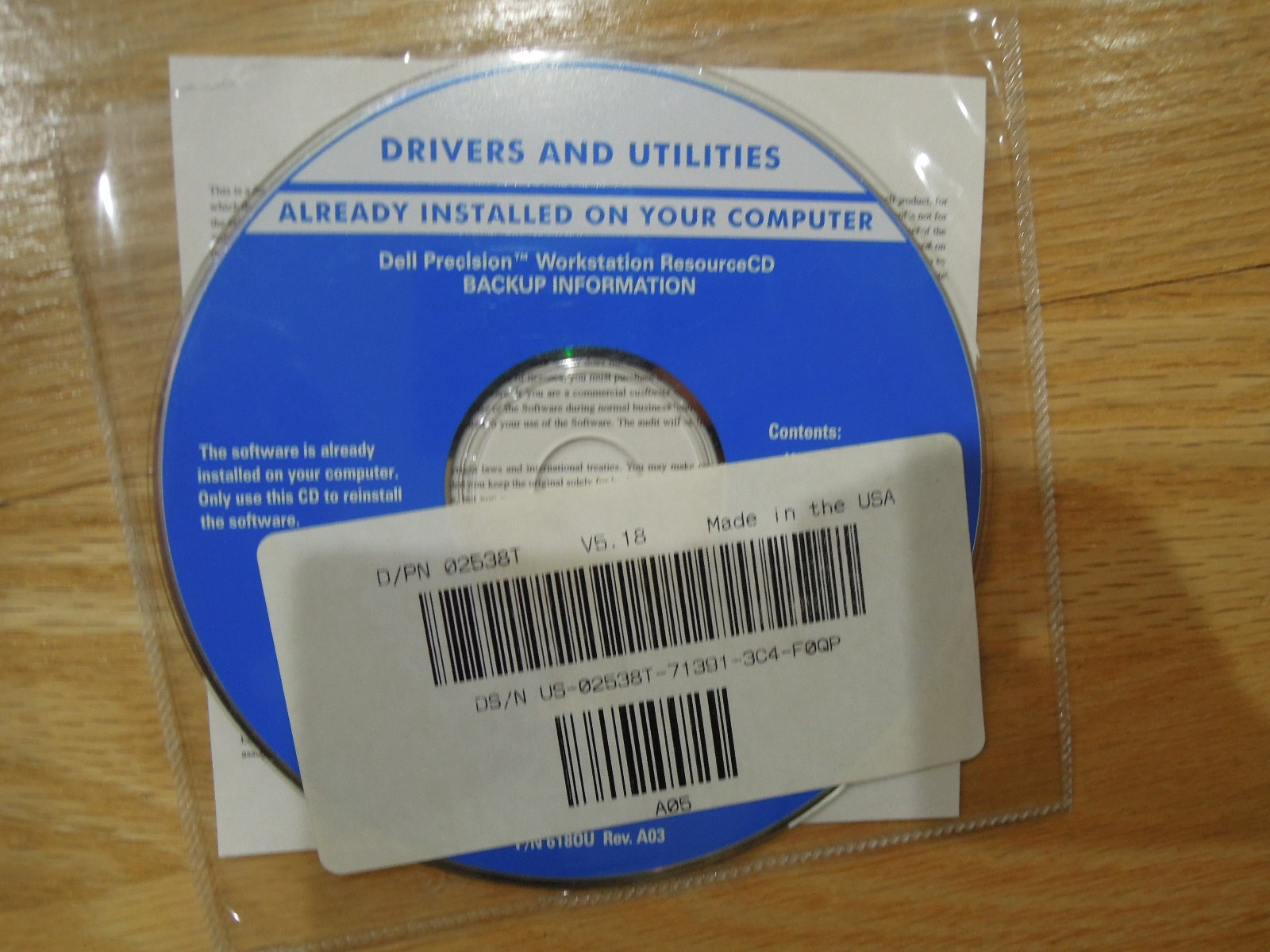 Dell Drivers & Utilities Dell Precision Workstation Resource CD Backup Info
