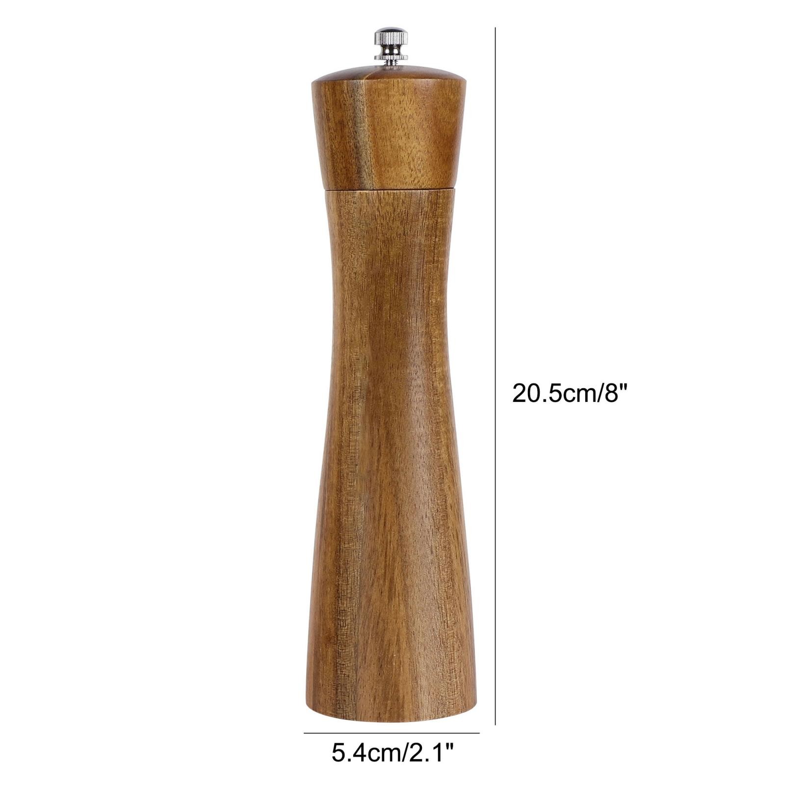 Household Kitchen Wooden Salt Spice Mill Grinder Shaker Wood Color 8 Inch