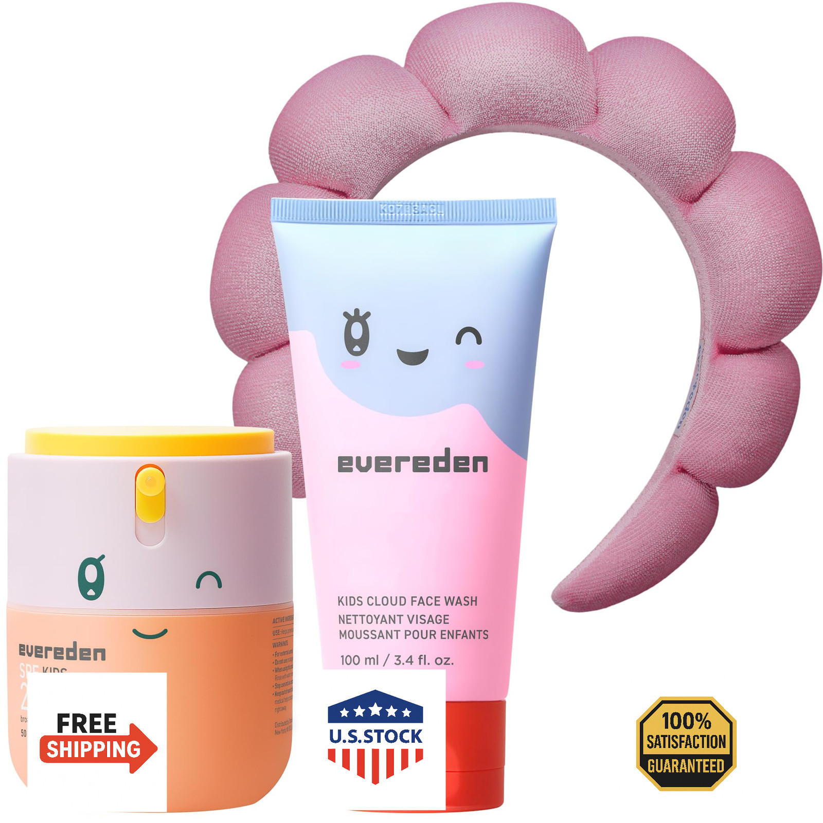 Happy Morning DUO Kids Spa Headband: Vegan Skincare Bundle for Girls