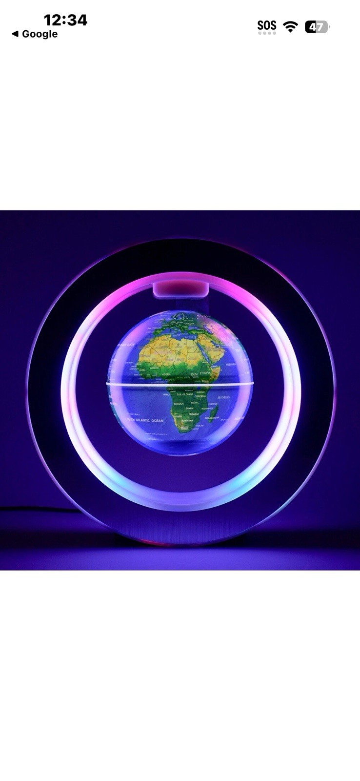 Globe Levitating Rotating LED Tabletop Globe Modern Multicolor Freestanding