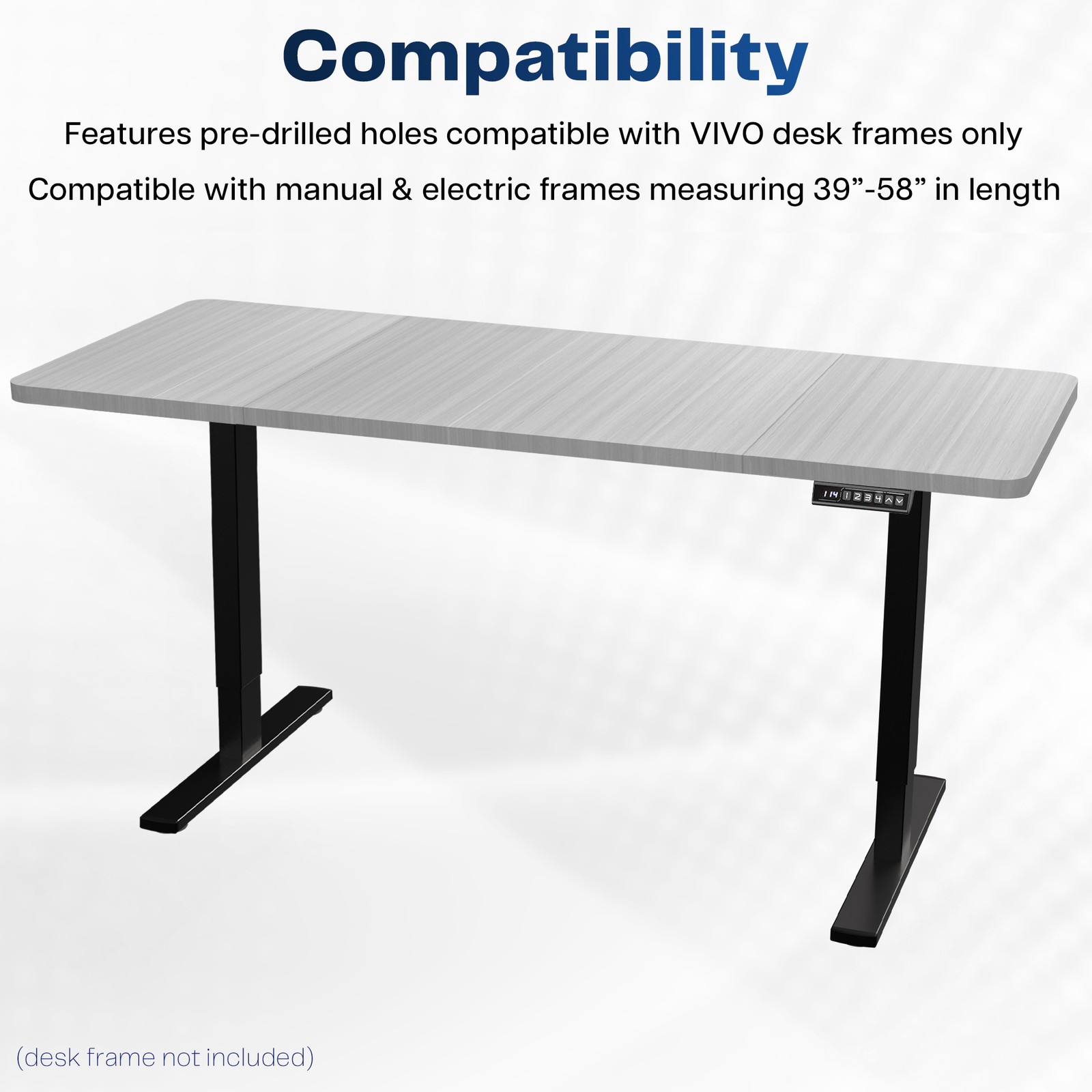 VIVO Dark Gray 60 x 24 inch Universal Table Top for Sit to Stand Desk Frames