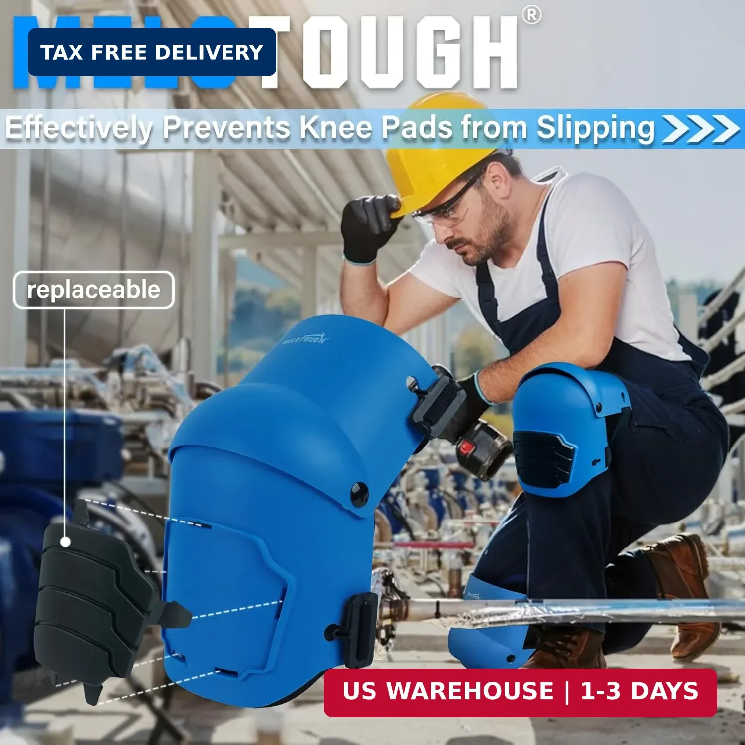 MELOTOUGH Knee Pads for Work,Construction,Flooring,Gardening-Comfortable and Fle