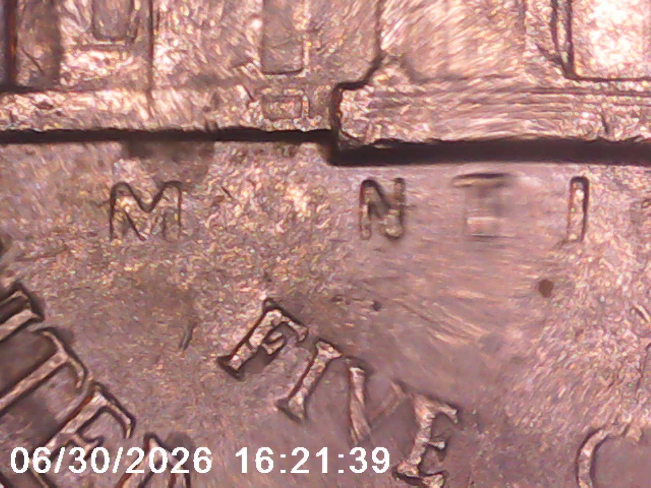1996-P Jefferson Nickel Strike Through On the Reverse