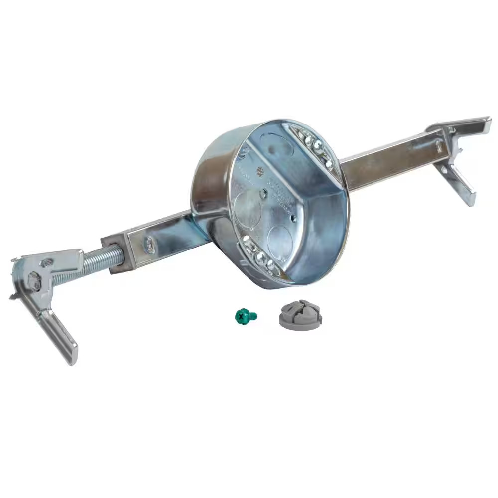 4 In. round 1/2 In. Deep 15.3 Cu. In. Metallic Ceiling Fan/Light Fixture Box and